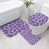 Purple Hawaii Kalo Palaka Motifs Bathroom Set Hawaiian Taro Leaves Elegant Vibes - Polynesian Pride