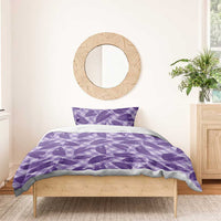 Purple Hawaii Kalo Palaka Motifs Bedding Set Hawaiian Taro Leaves Elegant Vibes - Polynesian Pride