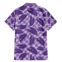 Purple Hawaii Kalo Palaka Motifs Family Matching Mermaid Dress and Hawaiian Shirt Hawaiian Taro Leaves Elegant Vibes - Polynesian Pride