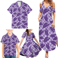 Purple Hawaii Kalo Palaka Motifs Family Matching Summer Maxi Dress and Hawaiian Shirt Hawaiian Taro Leaves Elegant Vibes LT14 - Polynesian Pride