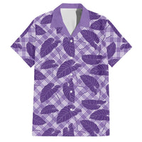 Purple Hawaii Kalo Palaka Motifs Family Matching Tank Maxi Dress and Hawaiian Shirt Hawaiian Taro Leaves Elegant Vibes LT14 Dad's Shirt - Short Sleeve Purple - Polynesian Pride