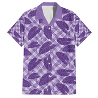 Purple Hawaii Kalo Palaka Motifs Family Matching Tank Maxi Dress and Hawaiian Shirt Hawaiian Taro Leaves Elegant Vibes - Polynesian Pride