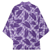 Purple Hawaii Kalo Palaka Motifs Kimono Hawaiian Taro Leaves Elegant Vibes - Polynesian Pride