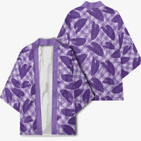 Purple Hawaii Kalo Palaka Motifs Kimono Hawaiian Taro Leaves Elegant Vibes - Polynesian Pride