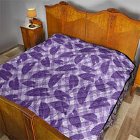 Purple Hawaii Kalo Palaka Motifs Quilt Hawaiian Taro Leaves Elegant Vibes - Polynesian Pride