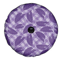 Purple Hawaii Kalo Palaka Motifs Spare Tire Cover Hawaiian Taro Leaves Elegant Vibes - Polynesian Pride
