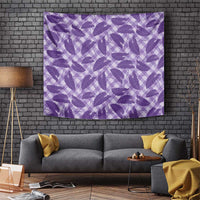 Purple Hawaii Kalo Palaka Motifs Tapestry Hawaiian Taro Leaves Elegant Vibes - Polynesian Pride