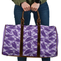 Purple Hawaii Kalo Palaka Motifs Travel Bag Hawaiian Taro Leaves Elegant Vibes - Polynesian Pride