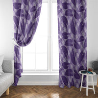Purple Hawaii Kalo Palaka Motifs Window Curtain Hawaiian Taro Leaves Elegant Vibes - Polynesian Pride