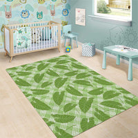 Green Hawaii Kalo Palaka Motifs Area Rug Hawaiian Taro Leaves Elegant Vibes - Polynesian Pride