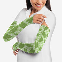Green Hawaii Kalo Palaka Motifs Arm Sleeves Hawaiian Taro Leaves Elegant Vibes - Polynesian Pride