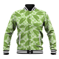Green Hawaii Kalo Palaka Motifs Baseball Jacket Hawaiian Taro Leaves Elegant Vibes - Polynesian Pride