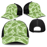 Green Hawaii Kalo Palaka Motifs Baseball Net Cap Hawaiian Taro Leaves Elegant Vibes