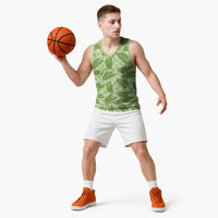 Green Hawaii Kalo Palaka Motifs Basketball Jersey Hawaiian Taro Leaves Elegant Vibes - Polynesian Pride