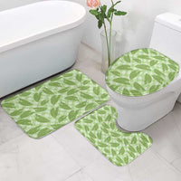 Green Hawaii Kalo Palaka Motifs Bathroom Set Hawaiian Taro Leaves Elegant Vibes - Polynesian Pride