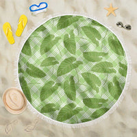 Green Hawaii Kalo Palaka Motifs Beach Blanket Hawaiian Taro Leaves Elegant Vibes - Polynesian Pride