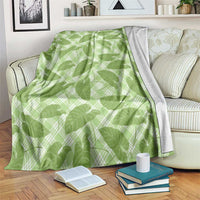Green Hawaii Kalo Palaka Motifs Blanket Hawaiian Taro Leaves Elegant Vibes - Polynesian Pride