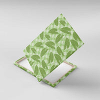 Green Hawaii Kalo Palaka Motifs Canvas Wall Art Hawaiian Taro Leaves Elegant Vibes - Polynesian Pride