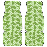 Green Hawaii Kalo Palaka Motifs Car Mats Hawaiian Taro Leaves Elegant Vibes - Polynesian Pride