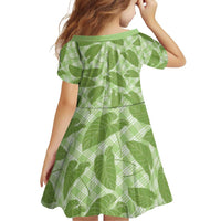Green Hawaii Kalo Palaka Motifs Family Matching Long Sleeve Bodycon Dress and Hawaiian Shirt Hawaiian Taro Leaves Elegant Vibes LT14 - Polynesian Pride