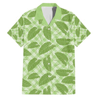 Green Hawaii Kalo Palaka Motifs Family Matching Mermaid Dress and Hawaiian Shirt Hawaiian Taro Leaves Elegant Vibes - Polynesian Pride
