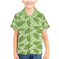 Green Hawaii Kalo Palaka Motifs Family Matching Mermaid Dress and Hawaiian Shirt Hawaiian Taro Leaves Elegant Vibes - Polynesian Pride