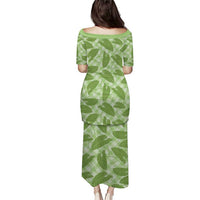 Green Hawaii Kalo Palaka Motifs Family Matching Puletasi and Hawaiian Shirt Hawaiian Taro Leaves Elegant Vibes LT14 - Polynesian Pride