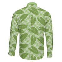 Green Hawaii Kalo Palaka Motifs Family Matching Short Sleeve Bodycon Dress and Hawaiian Shirt Hawaiian Taro Leaves Elegant Vibes LT14 - Polynesian Pride