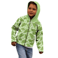 Green Hawaii Kalo Palaka Motifs Kid Hoodie Hawaiian Taro Leaves Elegant Vibes - Polynesian Pride