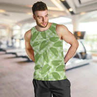 Green Hawaii Kalo Palaka Motifs Men Tank Top Hawaiian Taro Leaves Elegant Vibes - Polynesian Pride