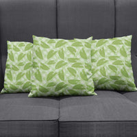 Green Hawaii Kalo Palaka Motifs Pillow Cover Hawaiian Taro Leaves Elegant Vibes - Polynesian Pride