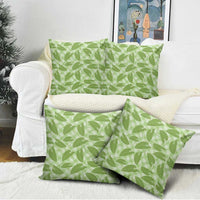 Green Hawaii Kalo Palaka Motifs Pillow Cover Hawaiian Taro Leaves Elegant Vibes - Polynesian Pride