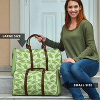 Green Hawaii Kalo Palaka Motifs Travel Bag Hawaiian Taro Leaves Elegant Vibes - Polynesian Pride