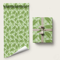 Green Hawaii Kalo Palaka Motifs Wrapping Paper Hawaiian Taro Leaves Elegant Vibes - Polynesian Pride
