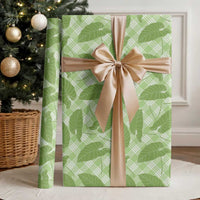 Green Hawaii Kalo Palaka Motifs Wrapping Paper Hawaiian Taro Leaves Elegant Vibes - Polynesian Pride