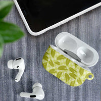 Lime Green Hawaii Kalo Palaka Motifs AirPods Case Hawaiian Taro Leaves Elegant Vibes LT14 - Polynesian Pride