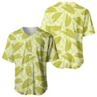 Lime Green Hawaii Kalo Palaka Motifs Baseball Jersey Hawaiian Taro Leaves Elegant Vibes LT14 - Polynesian Pride