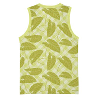 Lime Green Hawaii Kalo Palaka Motifs Basketball Jersey Hawaiian Taro Leaves Elegant Vibes - Polynesian Pride