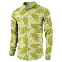 Lime Green Hawaii Kalo Palaka Motifs Button Sweatshirt Hawaiian Taro Leaves Elegant Vibes - Polynesian Pride