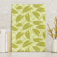 Lime Green Hawaii Kalo Palaka Motifs Canvas Wall Art Hawaiian Taro Leaves Elegant Vibes - Polynesian Pride