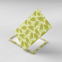 Lime Green Hawaii Kalo Palaka Motifs Canvas Wall Art Hawaiian Taro Leaves Elegant Vibes - Polynesian Pride