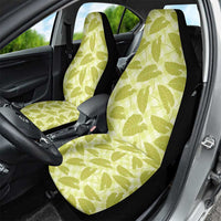 Lime Green Hawaii Kalo Palaka Motifs Car Seat Cover Hawaiian Taro Leaves Elegant Vibes - Polynesian Pride