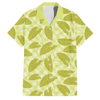Lime Green Hawaii Kalo Palaka Motifs Family Matching Short Sleeve Bodycon Dress and Hawaiian Shirt Hawaiian Taro Leaves Elegant Vibes LT14 Dad's Shirt - Short Sleeve Lime Green - Polynesian Pride