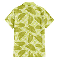 Lime Green Hawaii Kalo Palaka Motifs Family Matching Short Sleeve Bodycon Dress and Hawaiian Shirt Hawaiian Taro Leaves Elegant Vibes LT14 - Polynesian Pride