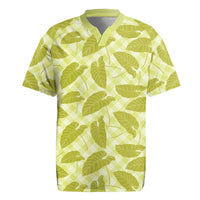 Lime Green Hawaii Kalo Palaka Motifs Rugby Jersey Hawaiian Taro Leaves Elegant Vibes LT14 Lime Green - Polynesian Pride