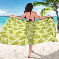 Lime Green Hawaii Kalo Palaka Motifs Sarong Hawaiian Taro Leaves Elegant Vibes - Polynesian Pride