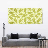 Lime Green Hawaii Kalo Palaka Motifs Tapestry Hawaiian Taro Leaves Elegant Vibes - Polynesian Pride