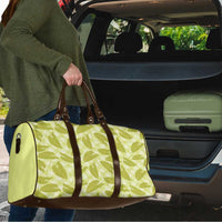 Lime Green Hawaii Kalo Palaka Motifs Travel Bag Hawaiian Taro Leaves Elegant Vibes - Polynesian Pride