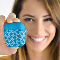 Blue Hawaii Kalo Palaka Motifs AirPods Case Hawaiian Taro Leaves Elegant Vibes LT14 - Polynesian Pride