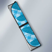 Blue Hawaii Kalo Palaka Motifs Auto Sun Shade Hawaiian Taro Leaves Elegant Vibes - Polynesian Pride